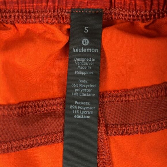 Lululemon Pace Breaker Short  7" Heather Allover Solar Orange Magma Size S - Picture 9 of 9